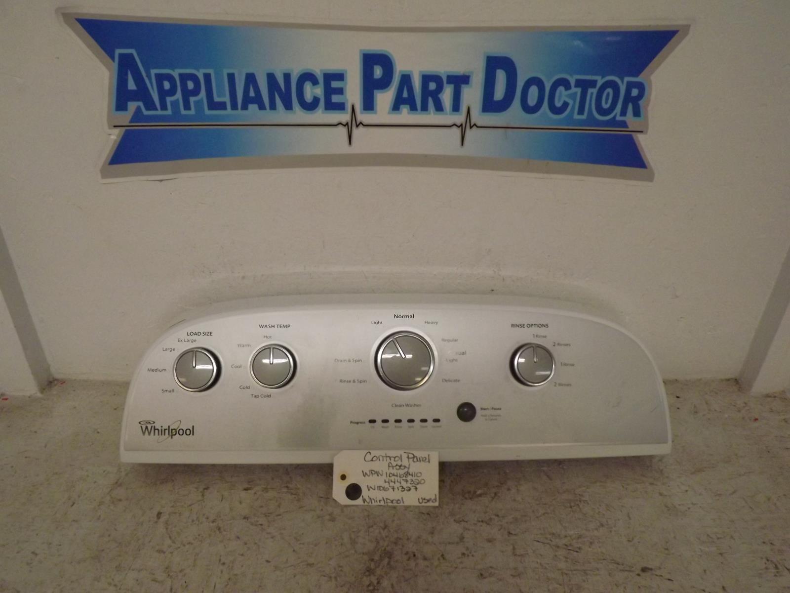 Whirlpool Washer WPW10468410 4447320 W10671327 Control Panel Assy Used Whirlpool Washer WPW10468410 4447320 W10671327 Control Panel Assy Used